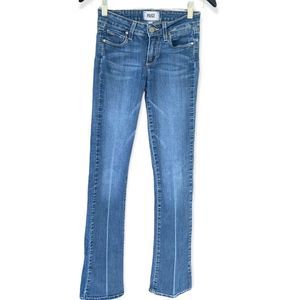 PAIGE Womens Manhattan Boot Cut Denim Low Rise Blue Jeans Sz 24